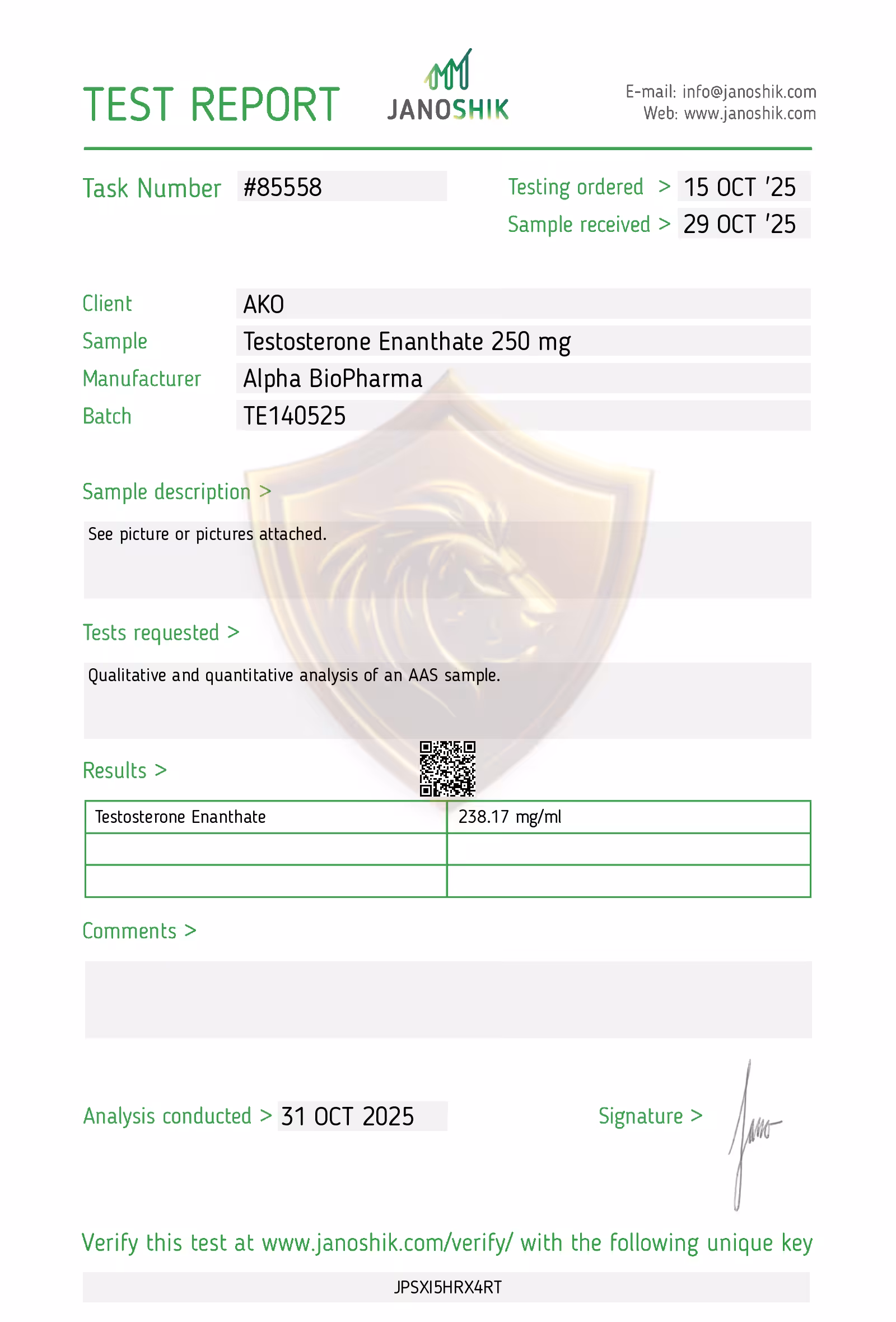 Testosteron Enanthate 250 mg - Afbeelding 2